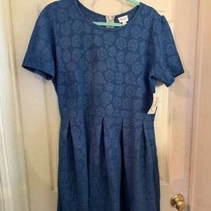 Blue Embossed Dress